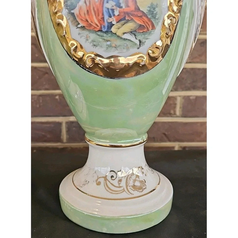 Set Of Vintage Martha and George Washington Table‎ Lamp Bases, Gilded Colonial